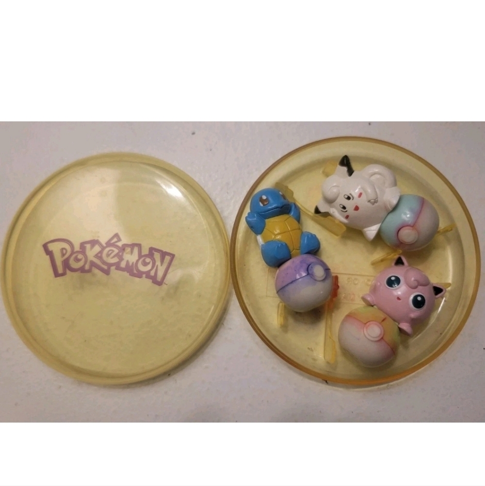 Vtg Original Pokemon Vintage Roll and Play Ink Stamps Case Squirtle Tomy 1997
